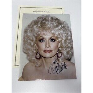 DOLLY PARTON Autographed 8.5 x 11 Hand Signed Photo COA Early vintage headshot